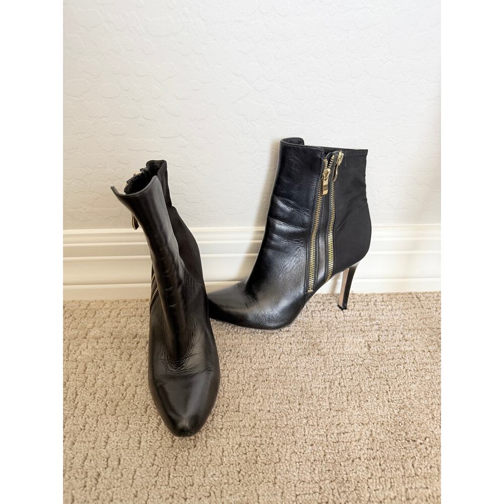 White House Black Market Leather Double-
Zip Boots